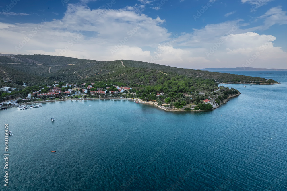 Drone view of Balikliova, Urla / Izmir.