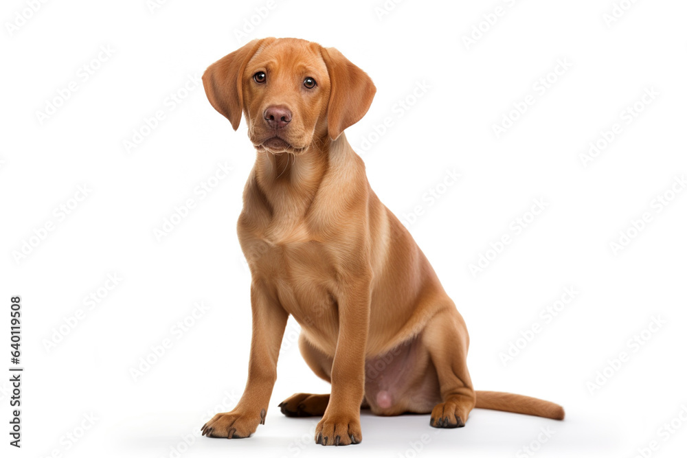A young Labrador Retriever Dog isolated on white plain background