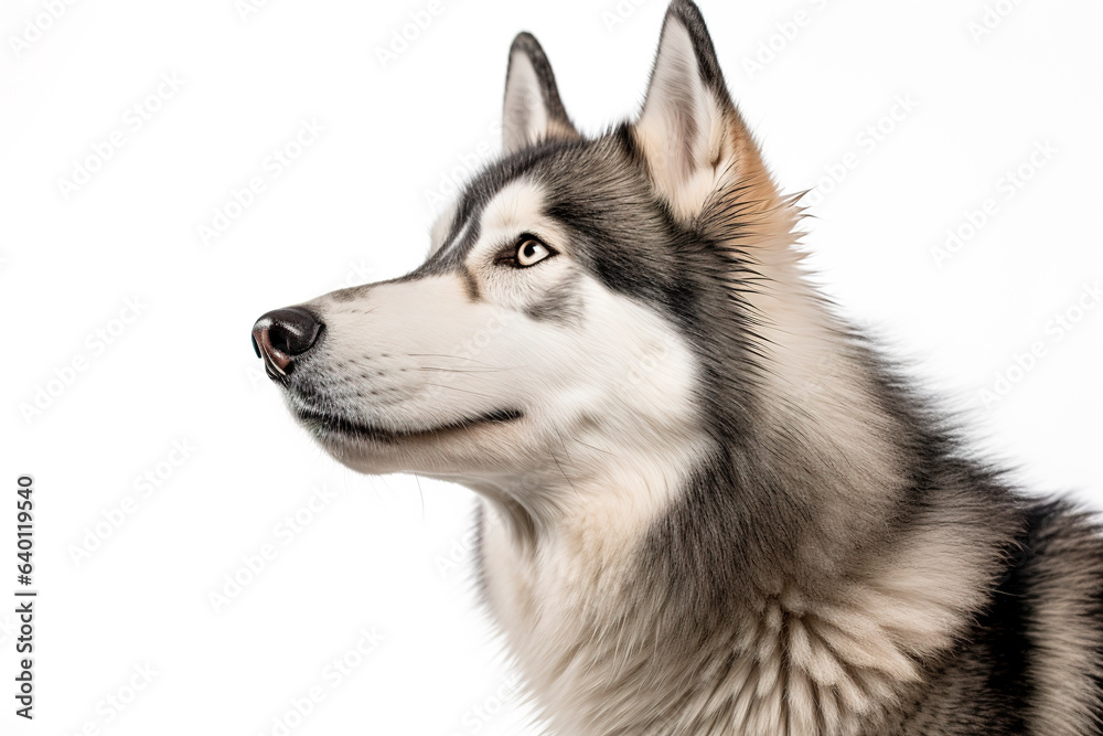 Fototapeta premium A Siberian Huskies Dog isolated on white plain background
