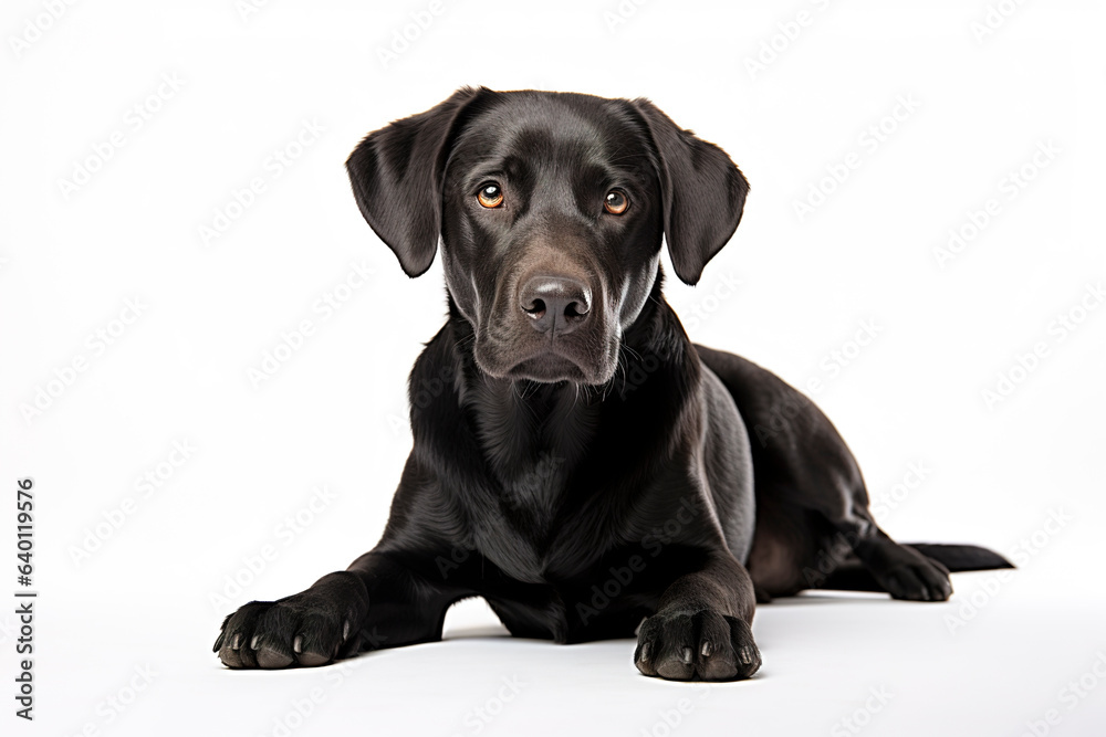 A Labrador Retriever Dog isolated on white plain background A Labrador Retriever Dog isolated on white plain background