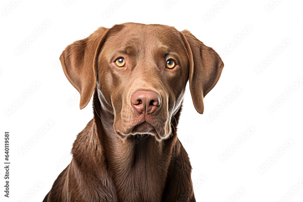 A Labrador Retriever Dog isolated on white plain background A Labrador Retriever Dog isolated on white plain background