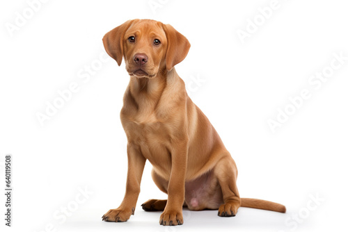 A young Labrador Retriever Dog isolated on white plain background