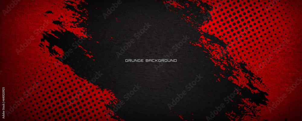 Grunge texture effect background. Distressed rough dark abstract textured. Black isolated on red. Graphic design element vintage style decoration concept for banners, flyer, card, or brochure cover