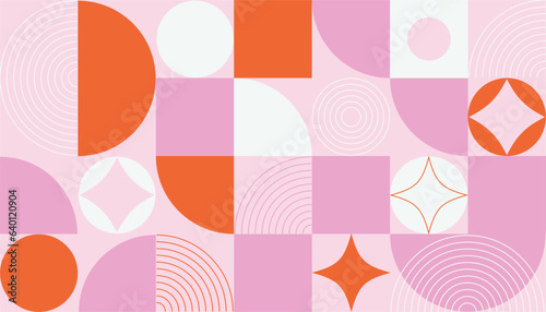 Abstract geometric pattern design background vector. Wallpaper design with circle, square, line and sparkle shape. Modern and trendy illustration perfect for decor, cover, print, banner.
