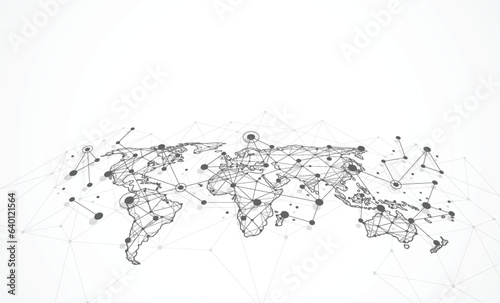 Global network connection. World map point and line composition concept of global business. Vector Illustration