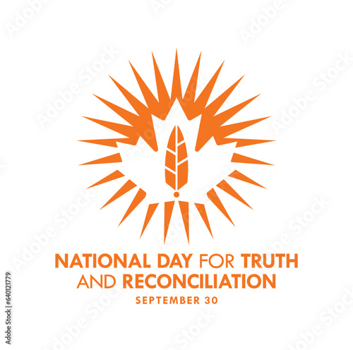 National Day of Truth and Reconciliation. 30th September. Orange Shirt Day logo design. Vector Illustration.