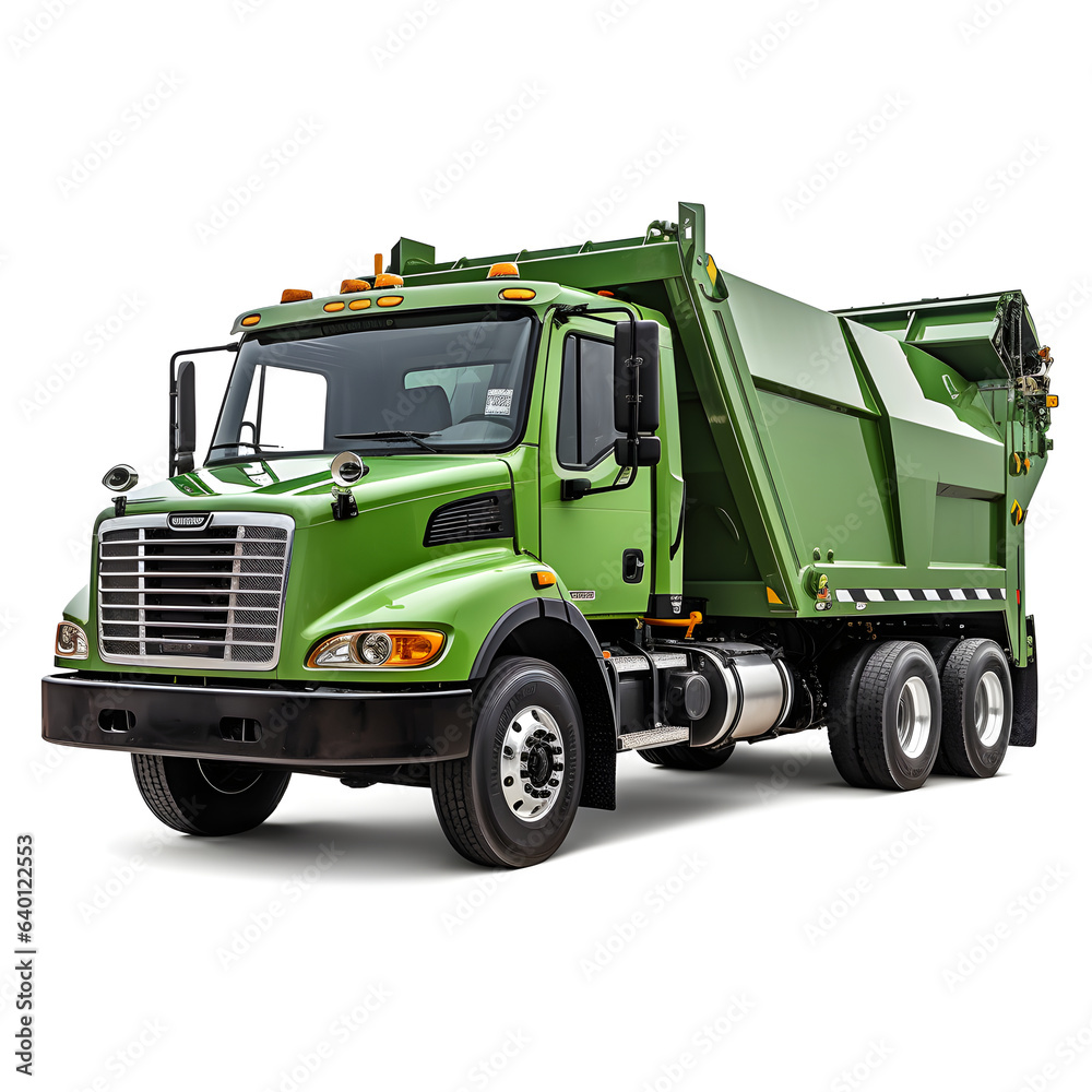 Garbage truck isolated on white