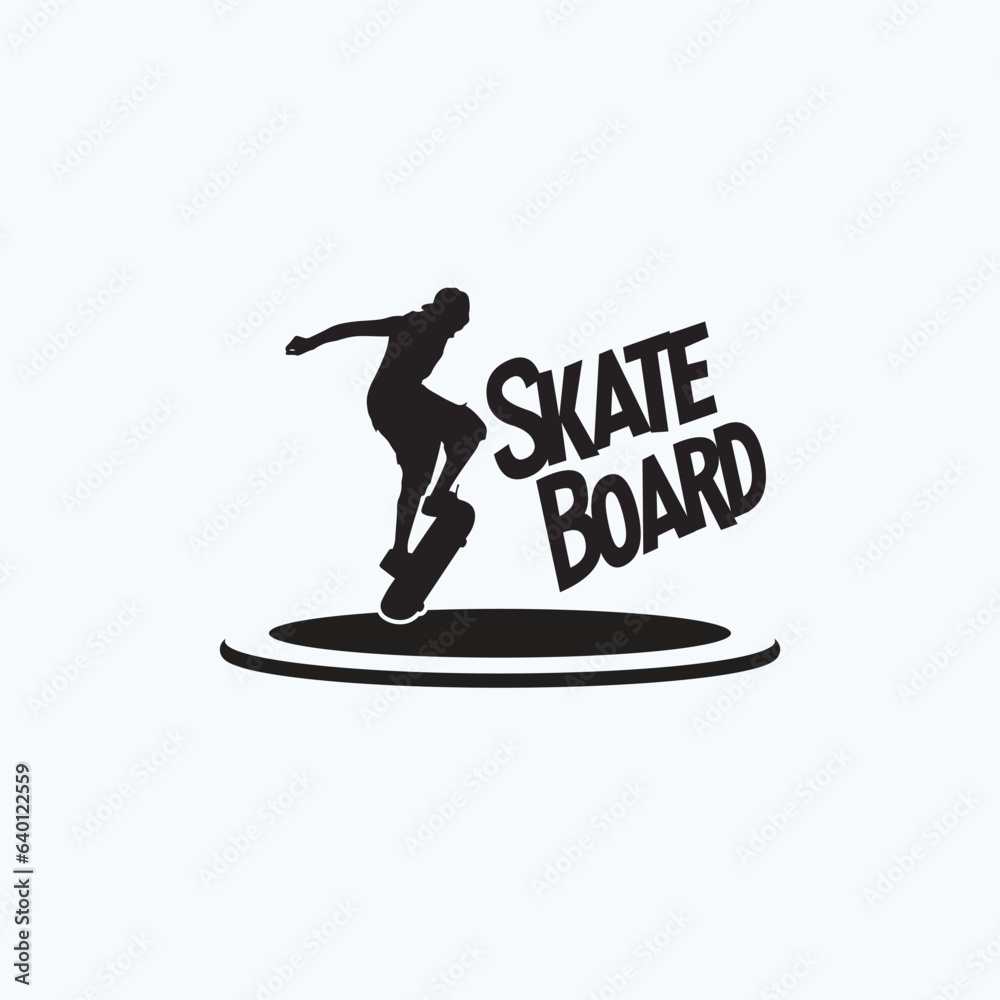Skateboarding logo.Skateboard activity board skate skating vector image.