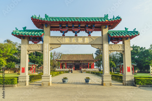 March 2, 2019: The Koxinga Shrine, aka Yanping Junwang Temple, located in Kinmen county, Taiwan.  It is built in memory of the work and achievement of Cheng Cheng Kung, the pioneer of Taiwan. photo