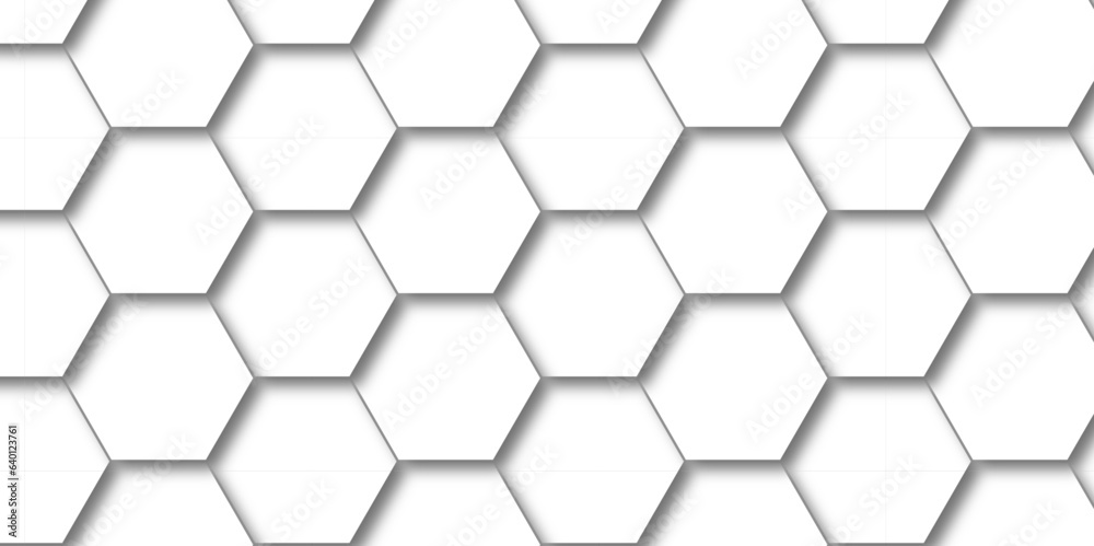 Seamless pattern with hexagons White Hexagonal Background. Luxury White Pattern. Vector Illustration. 3D Futuristic abstract honeycomb mosaic white background. geometric mesh cell texture.
Seamless pattern with hexagons White Hexagonal Background. Luxury White Pattern. Vector Illustration. 3D Futuristic abstract honeycomb mosaic white background. geometric mesh cell texture.