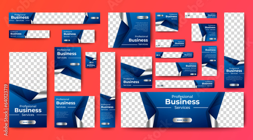 Modern banner design web template Set, Horizontal header web banner. blue cover header background for website design, Social Media Cover ads banner, flyer, invitation card	
