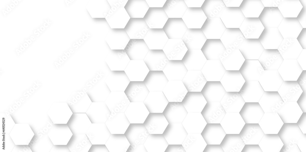 Seamless pattern with hexagons White Hexagonal Background. Luxury White Pattern. Vector Illustration. 3D Futuristic abstract honeycomb mosaic white background. geometric mesh cell texture.
Seamless pattern with hexagons White Hexagonal Background. Luxury White Pattern. Vector Illustration. 3D Futuristic abstract honeycomb mosaic white background. geometric mesh cell texture.