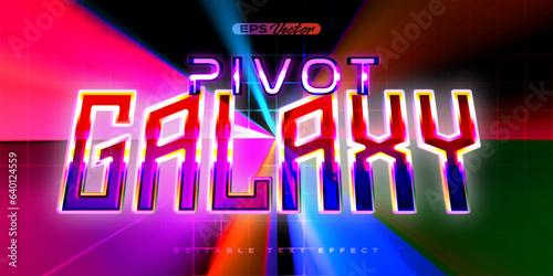 Retro shiny Y2K editable text effect pivot galaxy