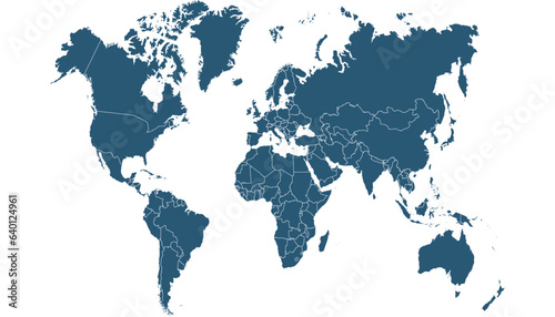 World map. Silhouette map. Color modern vector map	
