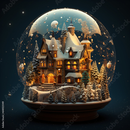 snow globe with houses