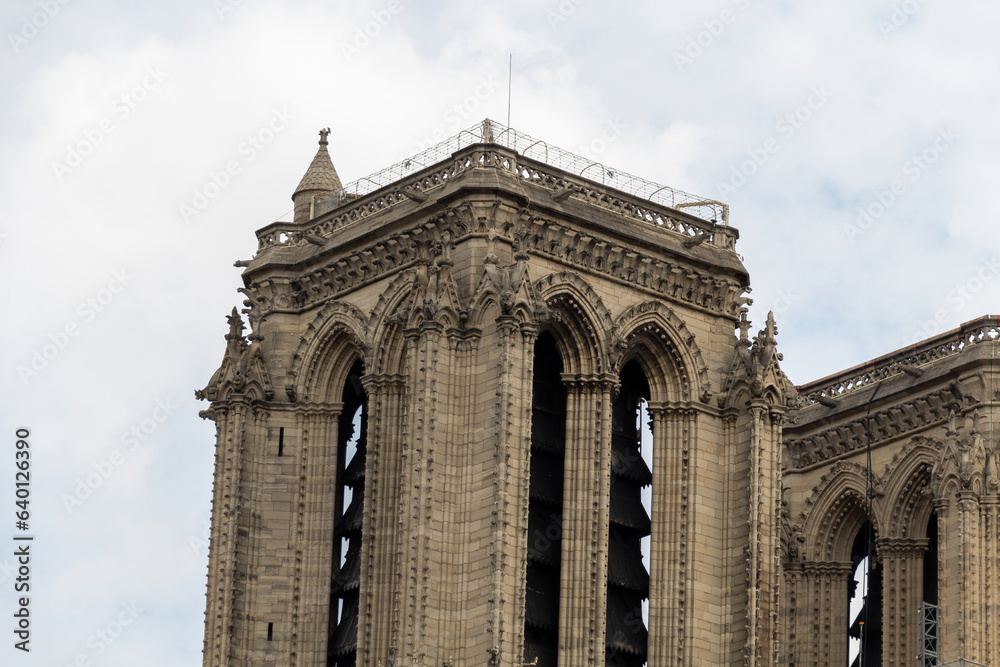 Fototapeta premium view of notre dame cathedral