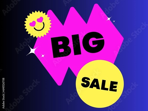 Big sale text style, Sale banner template design, Big sale sticker, Big Sale text effect typography.