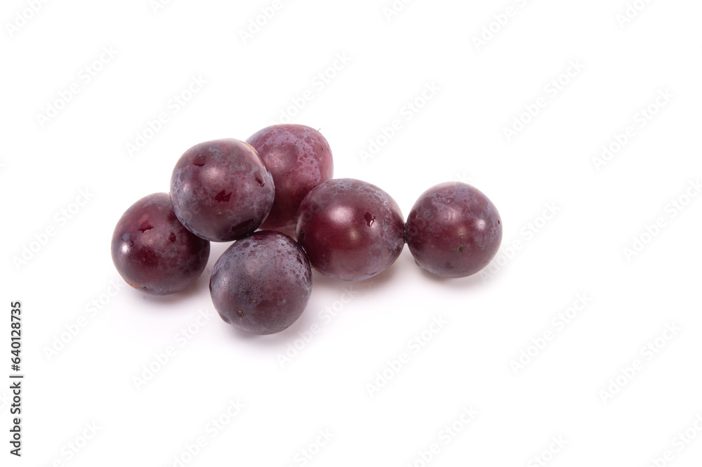 Japnese black grape or kyoho grape isolated on white background. copy space. Japnese black grape or kyoho grape isolated on white background. copy space.