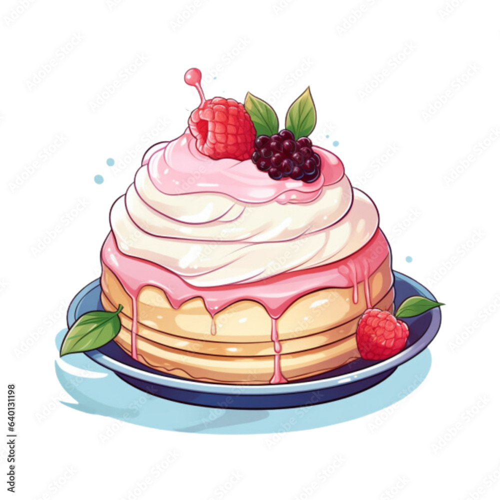 cake with cream and berries cake with cream and berries