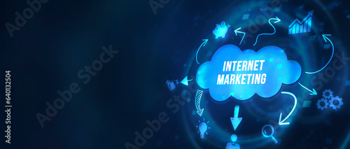 Internet, business, Technology and network concept. Internet marketing digital online advertising automation. 3d illustration