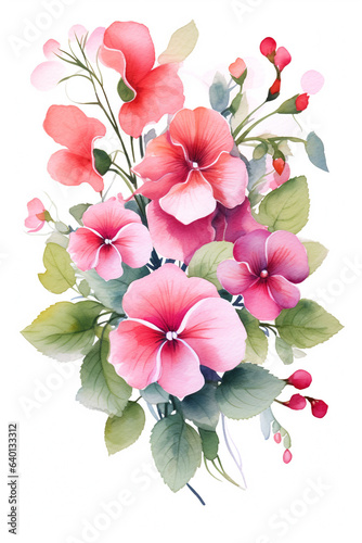 flowers watercolor style