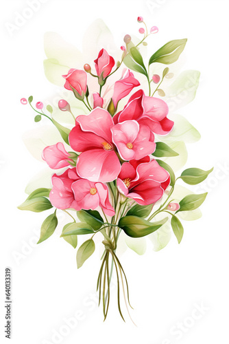 flowers bouquet watercolor art design.