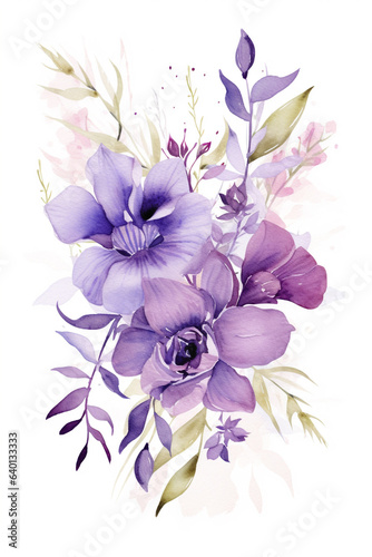flowers bouquet watercolor art design.