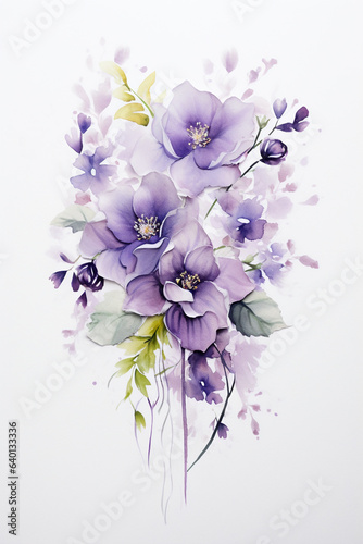 flowers bouquet watercolor art design.