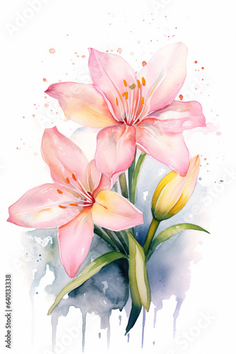 flowers bouquet watercolor art design.