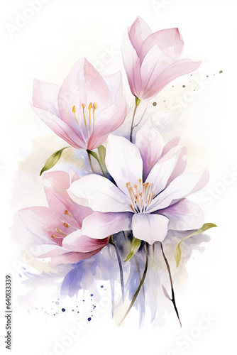 flowers bouquet watercolor art design.