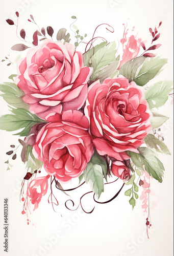 flowers bouquet watercolor art design.