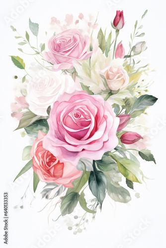 flowers bouquet watercolor art design.