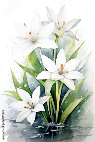 flowers bouquet watercolor art design.