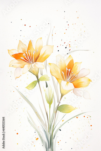 flowers bouquet watercolor art design.