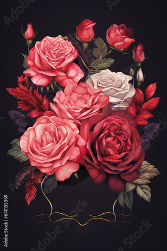 flowers bouquet watercolor art design.