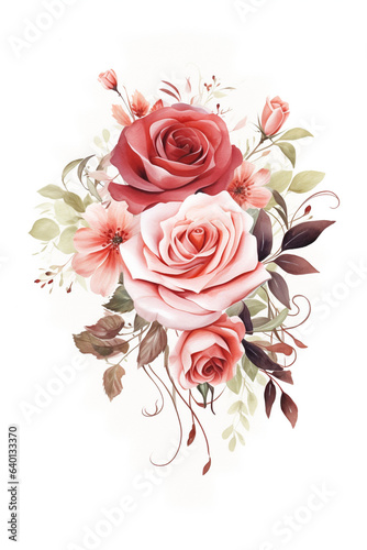 flowers bouquet watercolor art design.