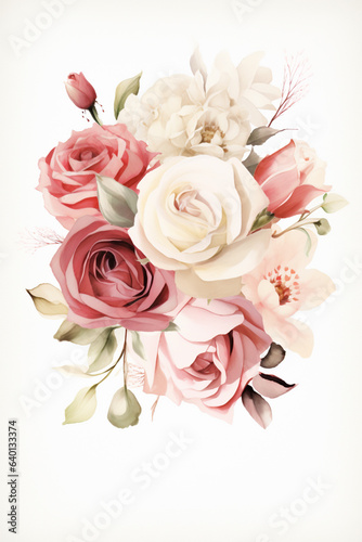 flowers bouquet watercolor art design.