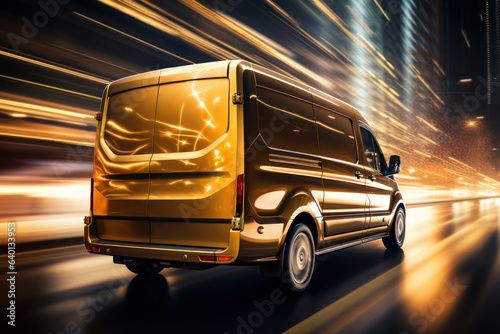 Delivery Van on High-Speed. Ensuring Swift and Reliable Transportation for Business Shipping and Freight Services on the Busy Highway of Commerce