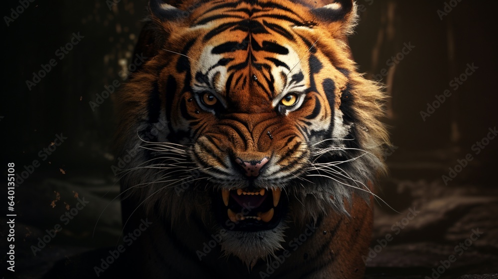 Bengal tiger face close up wild animal picture Ai generated art Bengal tiger face close up wild animal picture Ai generated art
