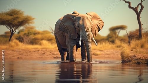 Elephant drinking water pexels charlotte african animal Ai generated art © Protap Biswas