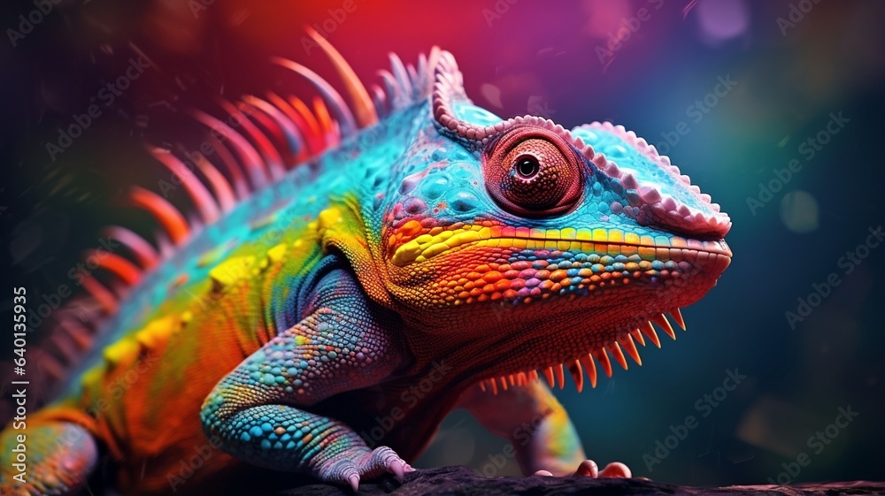 Obraz premium Head lizard chameleon animal wikipedia picture Ai generated art