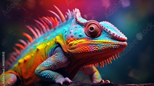 Head lizard chameleon animal wikipedia picture Ai generated art