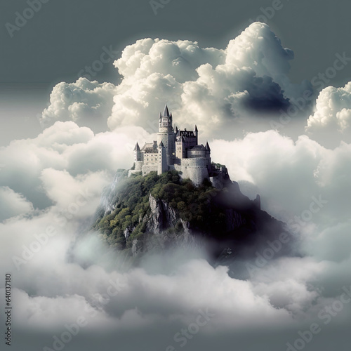 Magical castle in the clouds