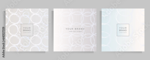 Abstract elegant background in pastel gray color. Cover design for menu  catalogue  booklet  portfolio  folder. Set of square format vector templates.