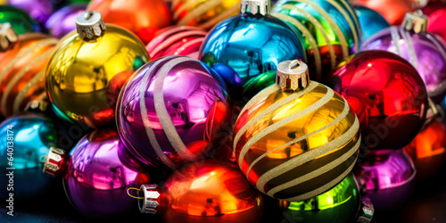 Rainbow Baubles on Christmas Tree, a Symbol of Love and Acceptance