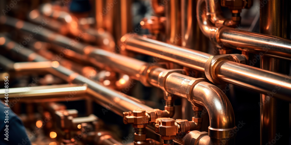 Naklejka premium Plumbing Service in Boiler Room, a Way to Ensure the Proper Functioning of the Heating System