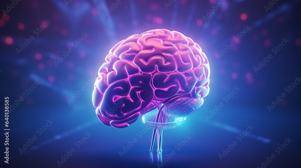 Human Brain Illustration. Generative AI Human Brain Illustration. Generative AI