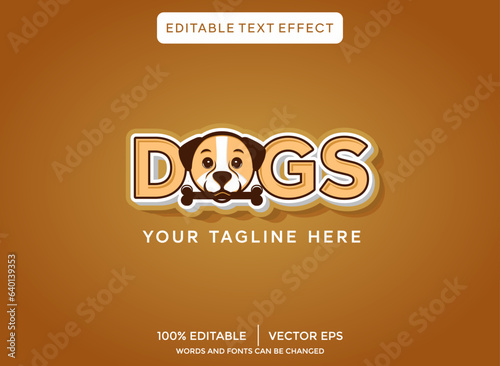 dogs 3D editable text effect