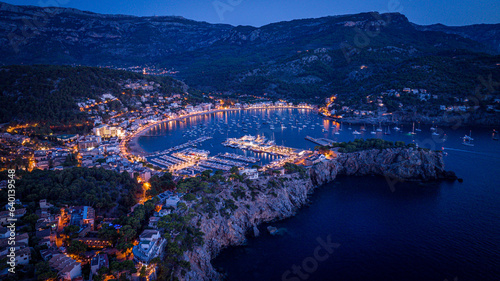 Принти на полотні view of a lake, Port of Soller, Mallorca