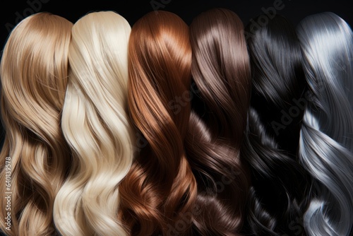 Silky hair colour for hair salon Generative AI.